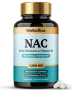 NAC Supplement 1,200 mg – 100% Pure N-Acetyl Cysteine (NAC) with Selenium & Vitamin B6 – Antioxidant & Glutathione Support – 60 Capsules