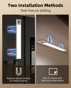 EZVALO 3-Pack Under Cabinet Lighting, 4000mAh Rechargeable Motion Sensor Light, 16inch Magnetic Closet Lights with Dimmable & 3 Color Temps, Wireless Motion Activated Lights with Remote for Kitchen
