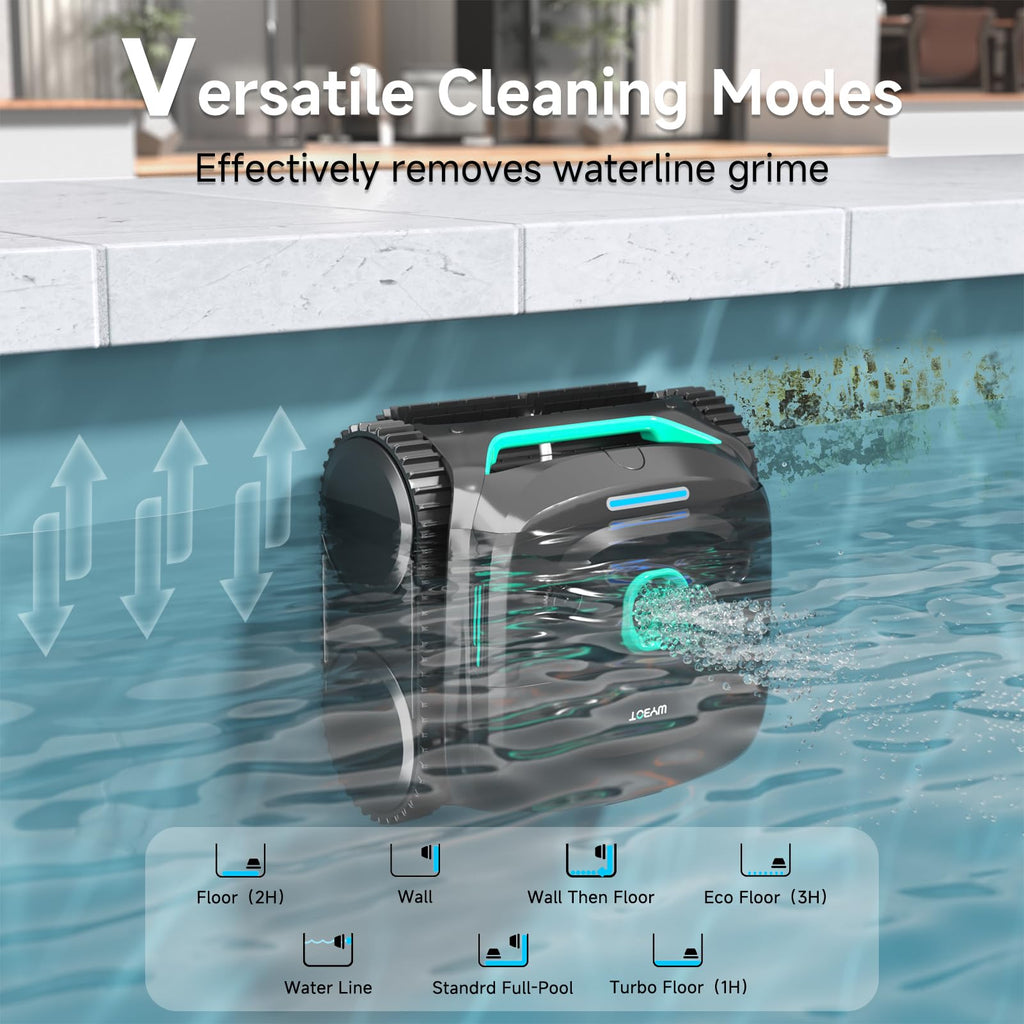 WYBOT C2 Cordless Robotic Pool Cleaner(2026 Upgraded Motor), Dual Filtration, Wall Climbing & Waterline Cleaning, App Scheduling, Smart Navigation, Pool Vacuum for Inground Pools-Black&Green