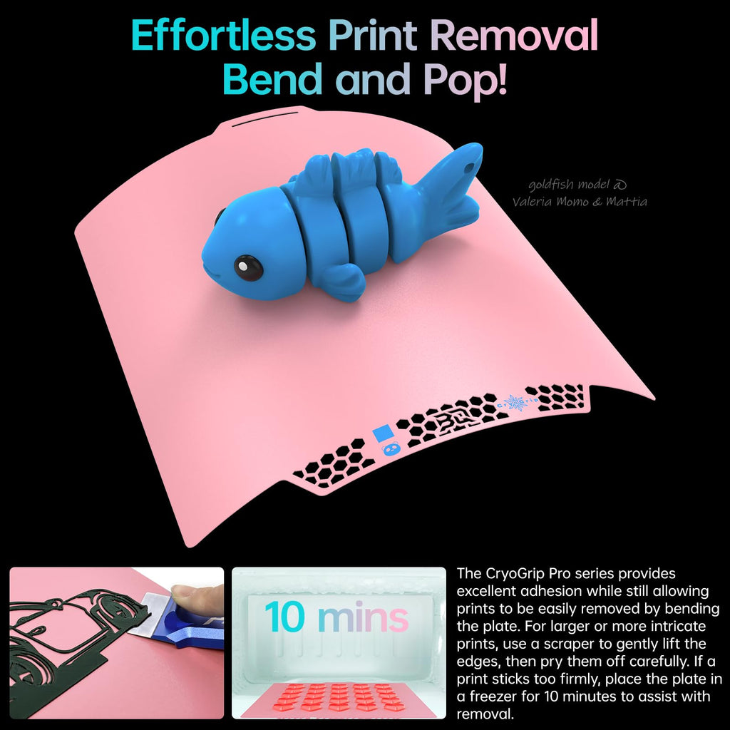 BIQU CryoGrip Pro Glacier Pink Compatible with Bambu-Lab P1S/P1P/P2S/X2D/X1C/X1E/A1 3D Printers 257x257MM Panda Build Plate Double Sided Upgrade Removable Surface Platform