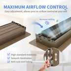 Howeall 4" x 8" Floor Register 2 Pack - Floor Vent Covers Heavy Duty Metal Heat Vent Covers with Rust Proof Finish for Home Floor Heater - Brown