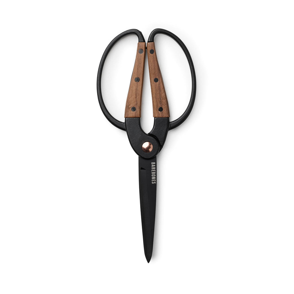 Barebones Garden Scissors - Walnut Scissors - Garden Supplies and Indoor Plant Accessories - Plant Shears with Wide Handles - Comfortable Fit Hand Pruners (Large)