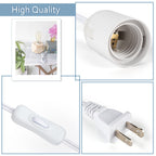 JACKYLED Extension Hanging Lantern Cord Cable 2-Pack 20ft UL 360W with E26 E27 Socket On/Off Button Pendant Lighting