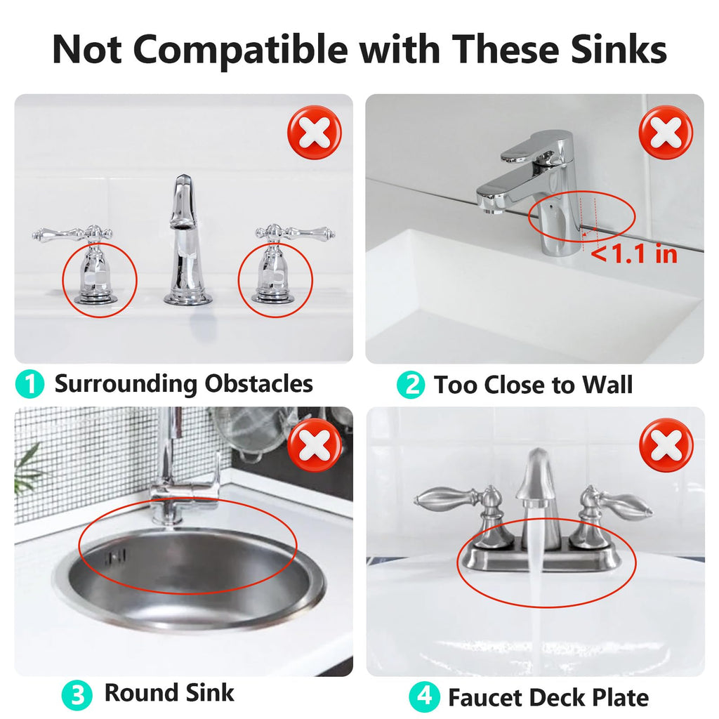 24'' Folding Faucet Mat for Kitchen Sink Splash Guard[7° Slope Fast Self-draining][Snap Lock Fit] Kitchen Sink Faucet Mat Splash Guard Kitchen Sink Area Water Splash Guard Behind Faucet Draining Mat