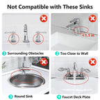 24'' Folding Faucet Mat for Kitchen Sink Splash Guard[7° Slope Fast Self-draining][Snap Lock Fit] Kitchen Sink Faucet Mat Splash Guard Kitchen Sink Area Water Splash Guard Behind Faucet Draining Mat