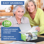 Commode Liners - 100 Strong Portable Commode Toilet Bags - Easy to Use Bedside Commode Liners - Bedside Toilet Potty Liners That Support Dignity of Seniors - No Buckets to Wash - NO Absorbent Pad