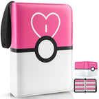 900 - Pockets Trading Card Binder with Removable 50 Sleeves, Card Collector Album with Zipper, Portable Card Holder Book Fits Sports Card, Game Card - Pink