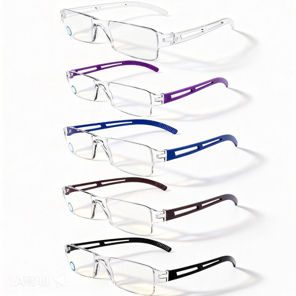 AQWANO Rimless Reading Glasses for Women Men, Clear Frame Readers Computer Blue Light Blocking Anti Glare Filter Lightweight,2.0