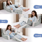 Paxato 9PCS Wedge Pillow Set for After Surgery Recovery, Adjustable Memory Foam Neck Pillow, Foam Leg Pillow, Relieves Neck, Leg Pain, Sleep Apnea, and Functions as a Reading Pillow, Gray