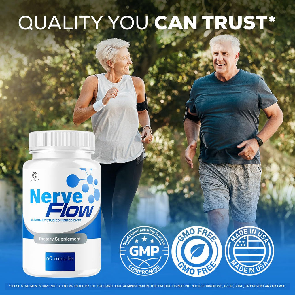 (5 Pack) Nerve Flow Capsules - Official Nerve Flow Pills Advanced Premium Formula Support Maximum Strength, All Natural NerveFlow Vitamins for Overall Health & Wellness, 300 Capsules 5 Months