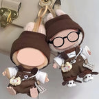 6 Set 17cm Doll Clothes, Clothes for Dolls Outfit, Accessories for 17cm Dolls Clothes T-Shirt + Overalls + Hat + Small Camera + Glasses + Shoes, No Doll Included