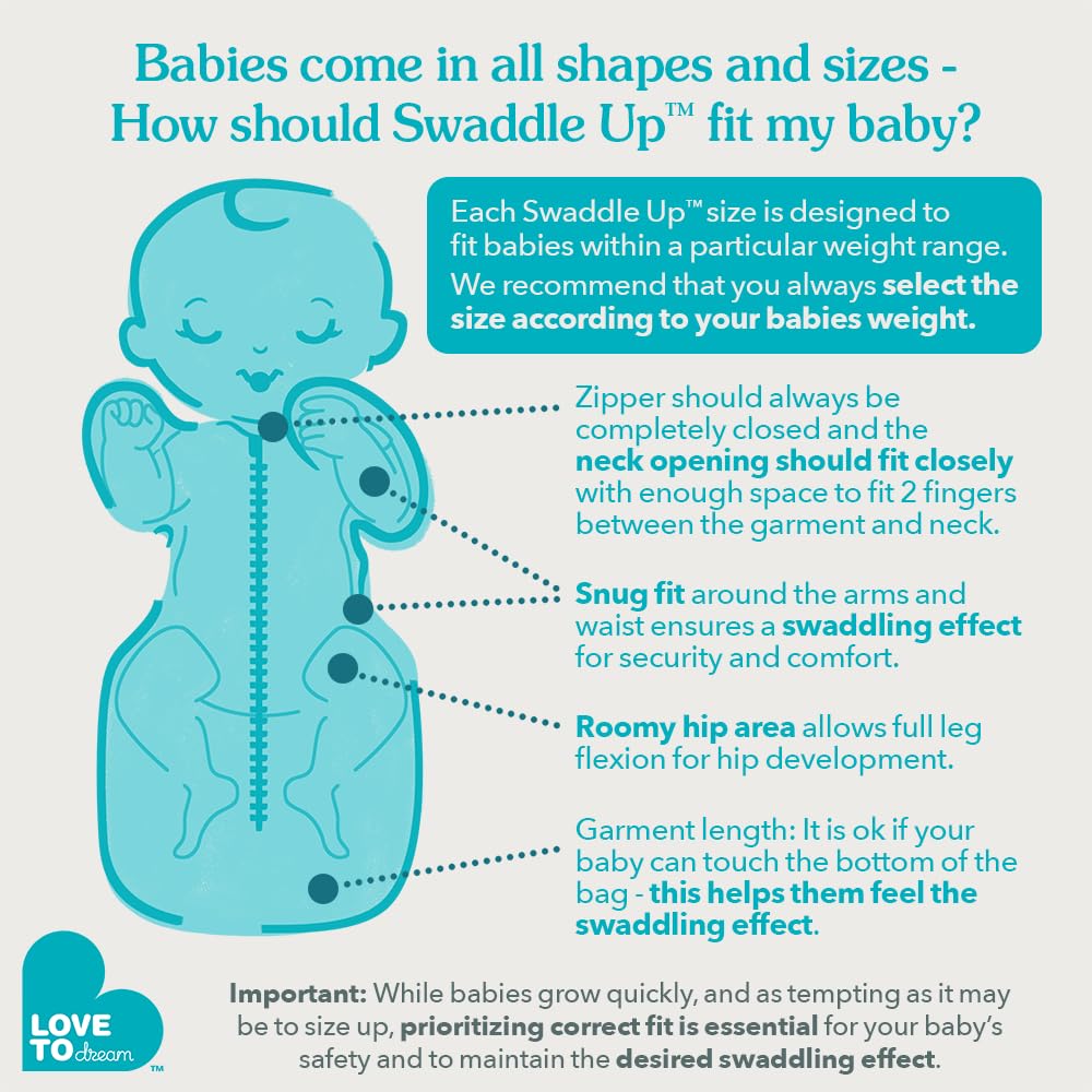 Love to Dream Swaddle UP, Baby Sleep Sack, Self-Soothing Swaddles for Newborns, 8-13 lbs, Snug Fit Helps Calm Startle Reflex, New Born Essentials for Baby, Dusty Blue