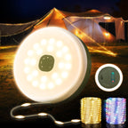 KUQIHUG Camping String Lights, Quick Storage 32.8FT Rechargeable Tent Lights with 8 Modes, Hanging Waterproof Portable LED Lamp for Outdoor Patio Awning Garden Party Camping Essentials