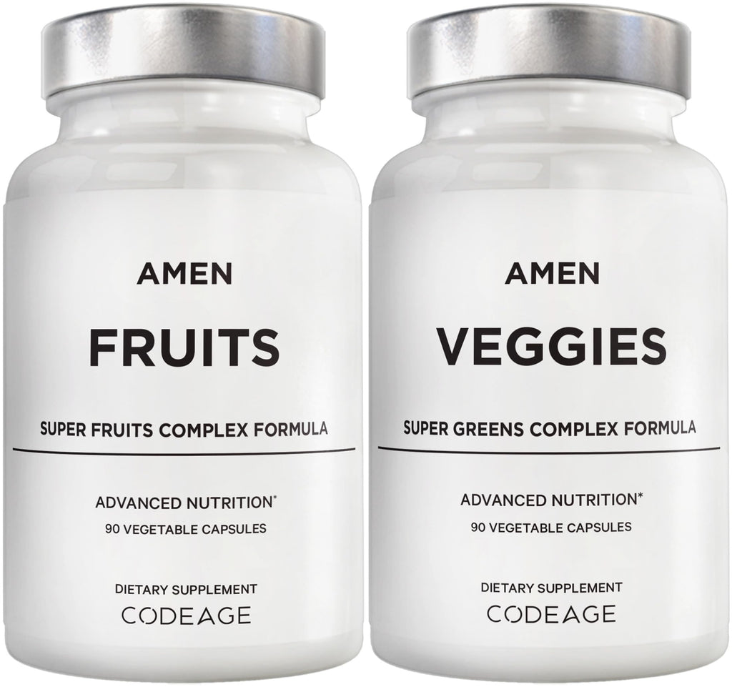 Amen Fruits & Veggies Vitamins Bundle, Vegetables, Fruits, 180 Capsules