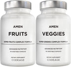 Amen Fruits & Veggies Vitamins Bundle, Vegetables, Fruits, 180 Capsules