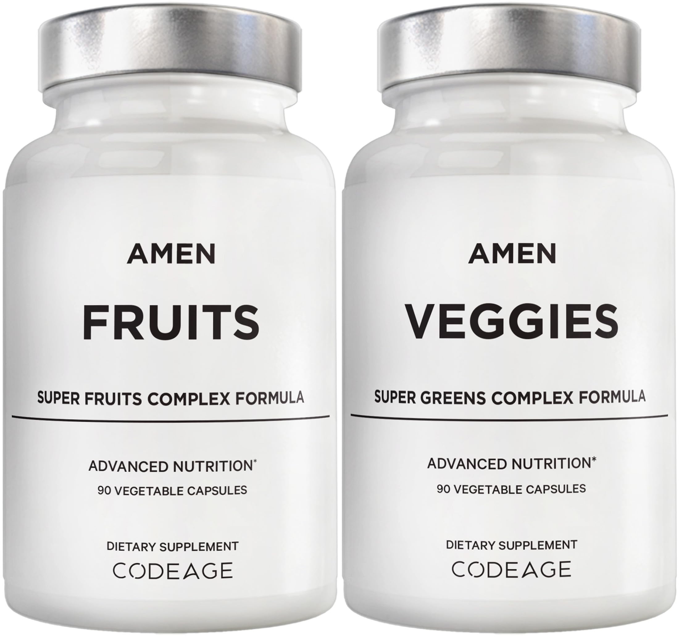 Amen Fruits & Veggies Vitamins Bundle, Vegetables, Fruits, 180 Capsules