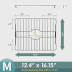 SunnyPoint 304 Stainless Steel Sink Protector Rack – Rust-Resistant Grid for Kitchen Sink Bottom, Scratch Prevention, Drainage Support, Fits Sinks 16.15" x 12.4", Center Drain Hole Required