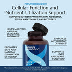 Neurobiologix Glutathione Ultra, L-Glutathione Antioxidant Complex with Vitamin C, A, B2, B6, Zinc, Selenium, Manganese, Taurine & Quercetin for Cellular Health, Gluten Free, 60 Vegetarian Capsules