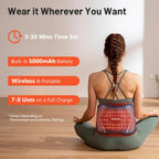 ROMISA Red Light Therapy Belt - Infrared Light Therapy Vibration Red Light Therapy Device for Body Massage for Back Shoulder Waist Muscle Pain Relief for Gift Women Men Gift