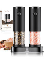 Electric Salt and Pepper Grinder Set Automatic Battery Pepper Mill Shakers Adjustable Coarseness Upgraded Larger Capacity with Led Home and Kitchen Appliances White Elephant Gifts for Women Men