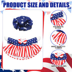 Abbylike 4th of July Porch Goose Outfit Patriotic American Flag Red Blue White Lawn Goose Clothes Fits 23 Inch Cement Statue Geese Costume for 250th Independence Day Outdoor Garden Yard Patio Decor