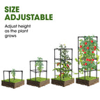 MQHUAYU 3 Pack Tomato Cages, Square Tomato Plant Stakes Support Cages Trellis for Garden Climbing Vegetables Flowers Fruits,Extra Bold,Black