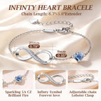 CDE Birthstone Infinity Bracelet Hypoallergenic WaterProof Jewelry Gift