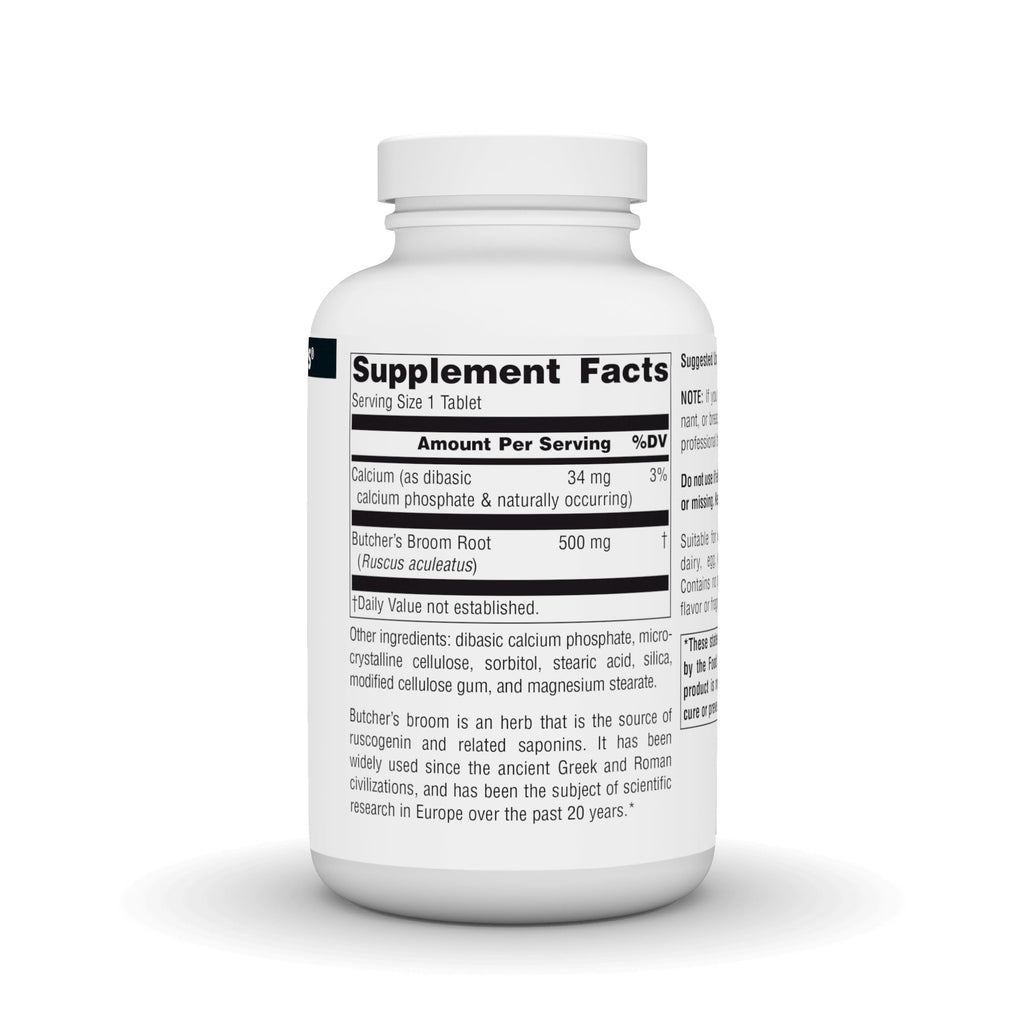 Source Naturals Butcher's Broom Dietary Supplement - Ruscus Aculeatus - 250 Tablets