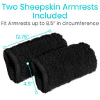 Vive Office Chair Armrest Pads (2 PCS) - Memory Foam Wheelchair Sheepskin Accessories Pads for Transport Electric Wheel Chair Arm Rests - for Adults, Seniors, Handicapped - Soft Support Cushion