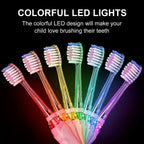 SEAGO Kids Electric Toothbrush with 2 Mins Brushing Timer and 4 Replacement Brush Heads, Rainbow LED Light Makes Brushing Fun, Boys Battery Powered Toothbrush for 4-12 Years Old，SG-977(Green)