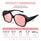 R.F.YFQH 2 Pack Indoor Fluorescent-41 Rose & Outdoor Fluorescent-60 Brown Tinted Fit Over Blue Light Blocking Glasses for Migraine, Light Sensitivity, Photophobia & LED Gaming Computer Glare JF7202