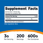 Nutricost Pure L-Citrulline (Base) Powder (600 Grams)