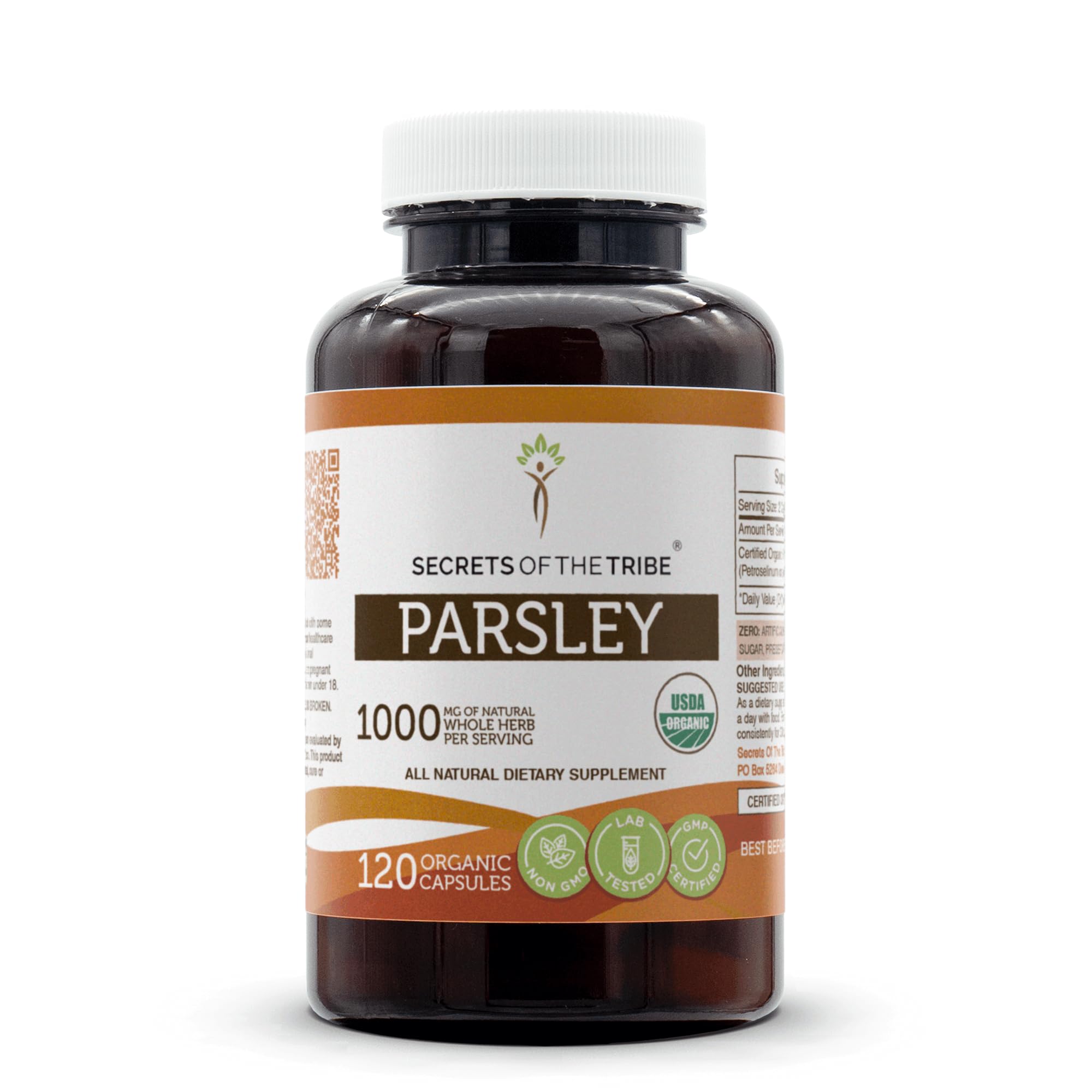 Secrets of the Tribe Parsley USDA Organic | Made with Vegetarian Capsules and Certified Organic Parsley (Petroselinum crispum) Dried Leaf (120 Capsules)
