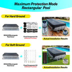 SIHAIAN 10x20Ft Rectangular Pool Cover with Side Storage for Oval and Rectangular Above Ground Pool, One-Piece Solar Oval Pool Cover, Preventing Waterlogging, UV and Weather Resistant WP:10000kPa+