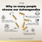 gflow vitamins Ashwagandha Supplements for Women and Men | Sleep, Mood and Energy Support | Extra Strength, Vegan Friendly, Non-GMO, Made in USA - Pack of 3