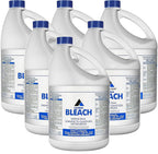 (6 Gallons) - Liquid Chlorine Bleach, for Laundry, Household and Commercial Cleaning, 1 Gallon Jugs