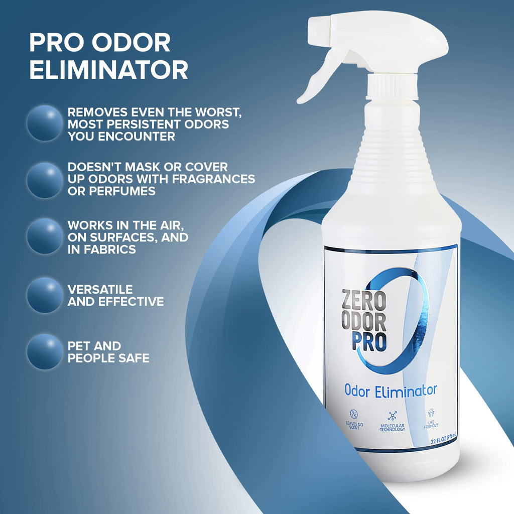 Zero Odor Pro Commercial Strength Odor Eliminator, Room Deodorizer and Air Freshener, Trigger Spray, 32 oz