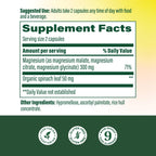 MegaFood Magnesium Glycinate, Citrate, Malate 300mg Supplement - Highly Absorbable Blend to Support Heart, Nerve Health & Relaxation, Triple Magnesium Complex Supplement, 60 Capsules (30 Servings)