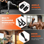 HPYGN Resistance Band with Handles & Door Anchor and Ankle Straps, for Exercise, Fitness, Heavy Resistance Training, Physical Therapy, Shape Body, Yoga, Home Workouts Set, 150 Lbs, Grey