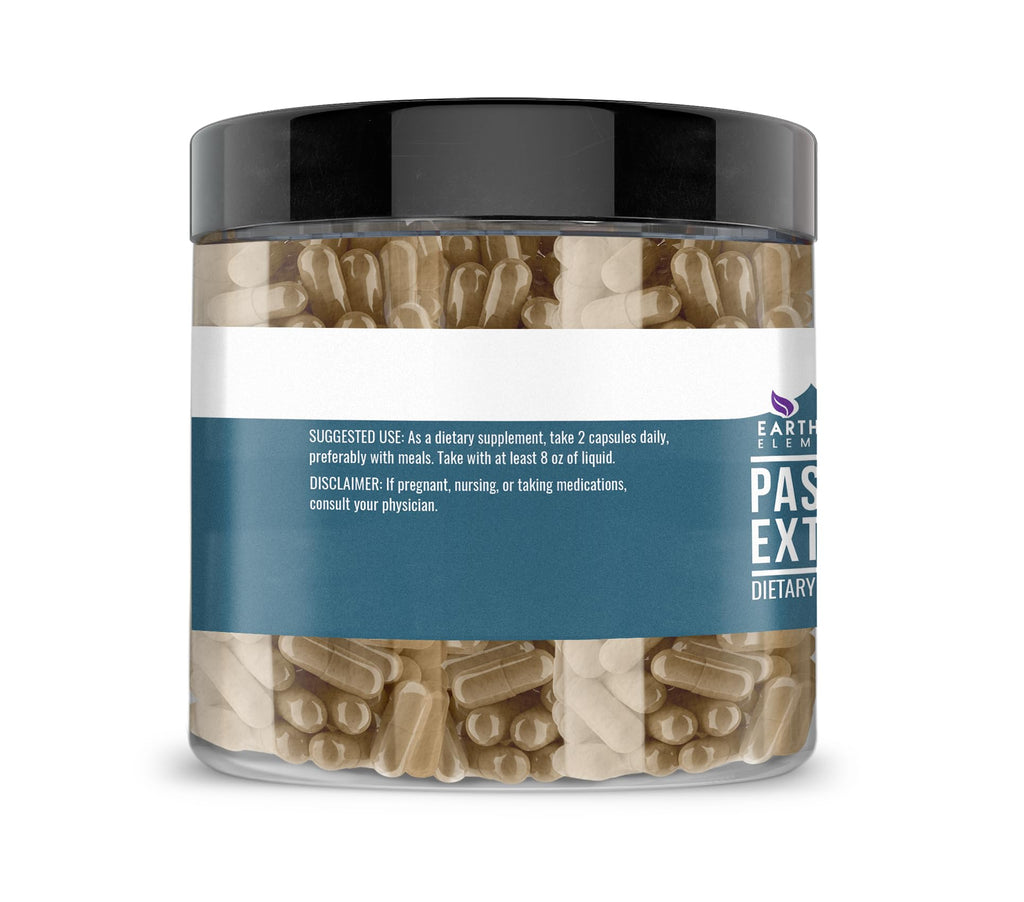 Earthborn Elements Passion Flower Extract 200 Capsules, Pure & Undiluted, No Additives