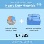 Omie OmieBox Kids Insulated Leakproof Bento Lunch Box with Food Jar (Blue Sky)