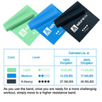 A AZURELIFE Resistance Bands,Professional Long Non-Latex Elastic Stretch Bands,Exercise Bands for Physical Therapy, Yoga, Pilates, Rehab, at-Home or The Gym Workouts, Strength Training