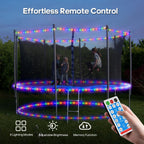 ICRGB Trampoline Lights, 66FT 200LED 1800mAh Solar Rope Lights Outdoor, IP67 Waterproof, Solar Power Outdoor Light, 8 Modes & Timer Function, Decorative for Trampoline Camping Tent Patio Porch Garden