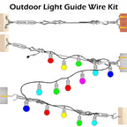 YingYa BIS 246FT Black Vinyl Coated 304 Stainless Steel Wire Rope Cable Kit – Heavy Duty Outdoor String Light Hanging Guide Wire with M5 Turnbuckle for Patio, Garden, Christmas Lights