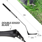Walensee 39in Serrated Steel Scythe, Grass Whip for Tall Grass & Weeds
