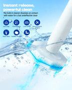 60 Pack Toilet Wand Refills Compatible with Clorox Toilet Brushes, Instant Foam Cleaning, Secure Lock No Slipping, Odor Neutralizing, Easy Snap-On Design