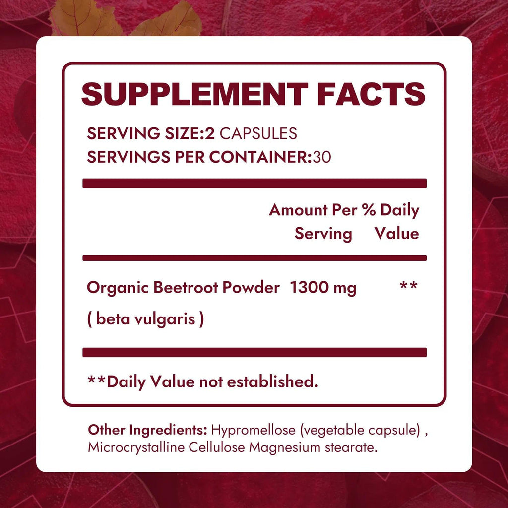 OIMTUE Beravia Beet Root Capsules | Antioxidant Formula - Vegan, Non-GMO, Gluten-Free - 1300mg, 60 Capsules