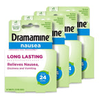 Dramamine Nausea Relief, with Meclizine HCl for Long-Lasting Relief of Nausea, Vomiting & Dizziness, 10 Tablets, Pack of 4