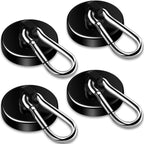 DIYMAG Magnetic Hooks,Black 4 Pack 150LBS Heavy Duty Magnet Hooks