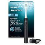 Philips Sonicare 4100 Series Electric Toothbrush - Sonic Toothbrush with Advanced Sonic Technology, Pressure Sensor, Two Intensity Settings, Smartimer & Quadpacer, Black, Model HX3681/24